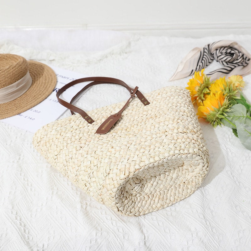 Sac d’été en paille tissé à la main pour femmes