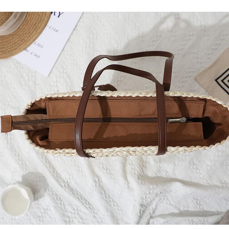 Sac d’été en paille tissé à la main pour femmes