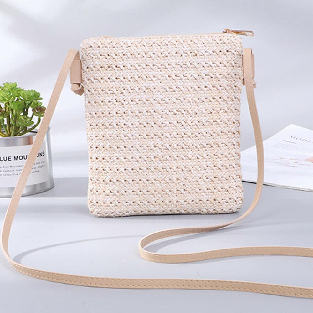 Sacs en bandoulière beige paille et rotin