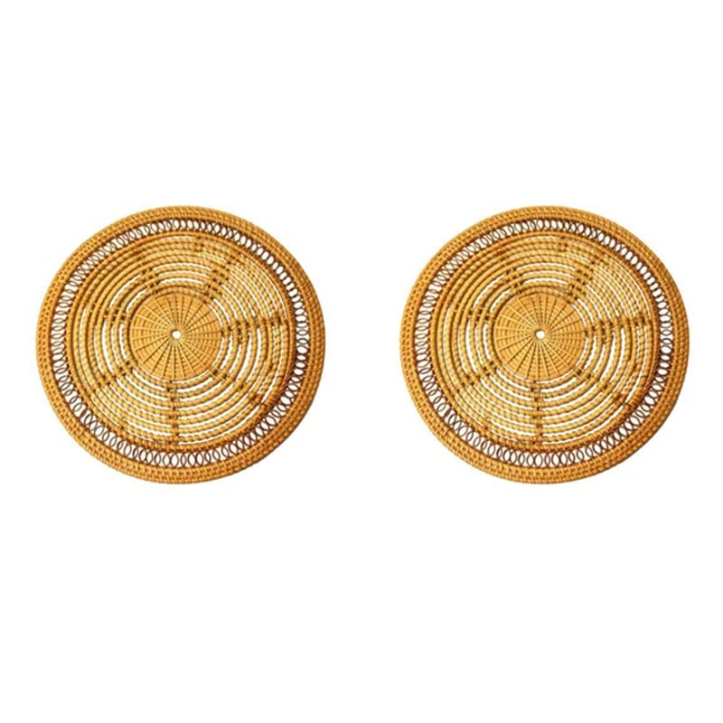Set de Table Effet Rotin et Rond en Plastique
