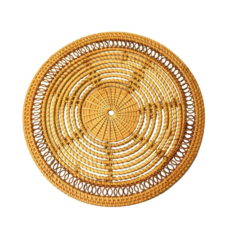 Set de Table Effet Rotin et Rond en Plastique