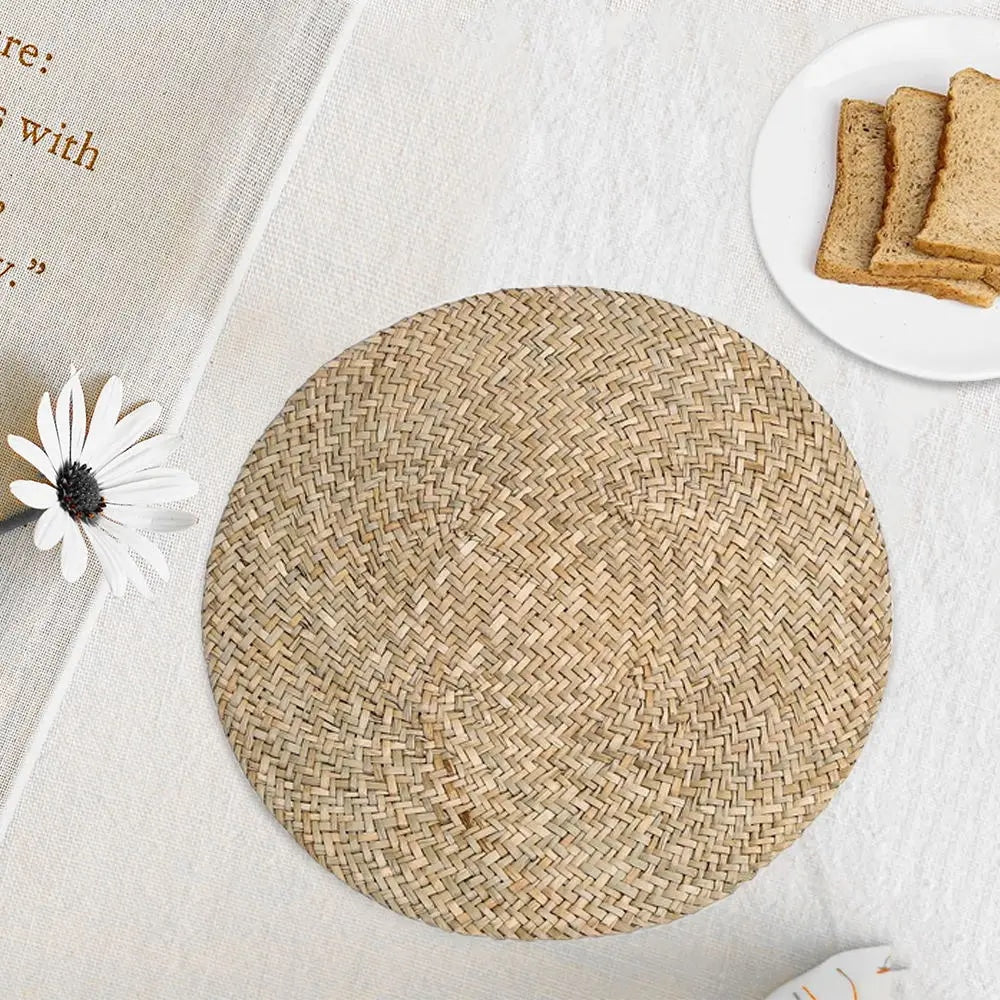 Set de Table Paille Rond Tissé à la Main