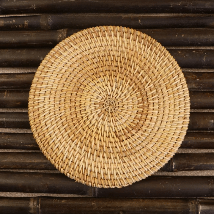 Set de Table Rotin Rond de Style Pastoral