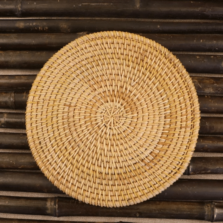 Set de Table Rotin Rond de Style Pastoral