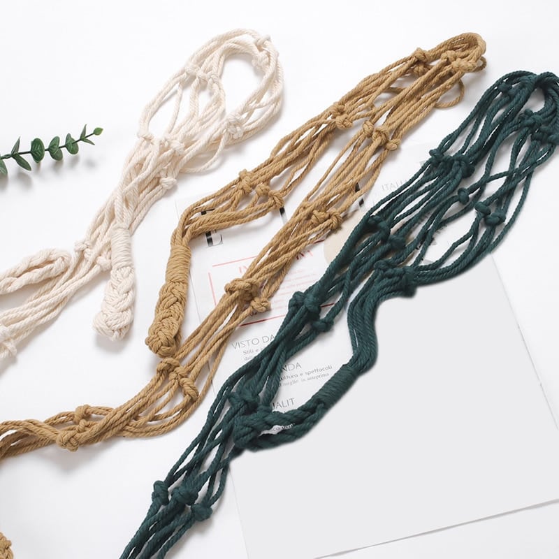 Support nordique suspendu en corde de fibre naturelle
