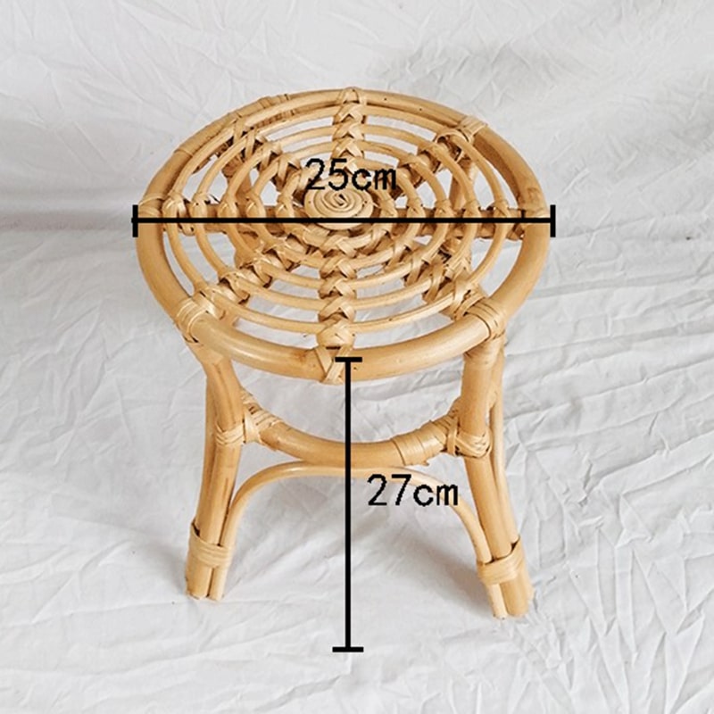 Support porte plante en rotin naturel