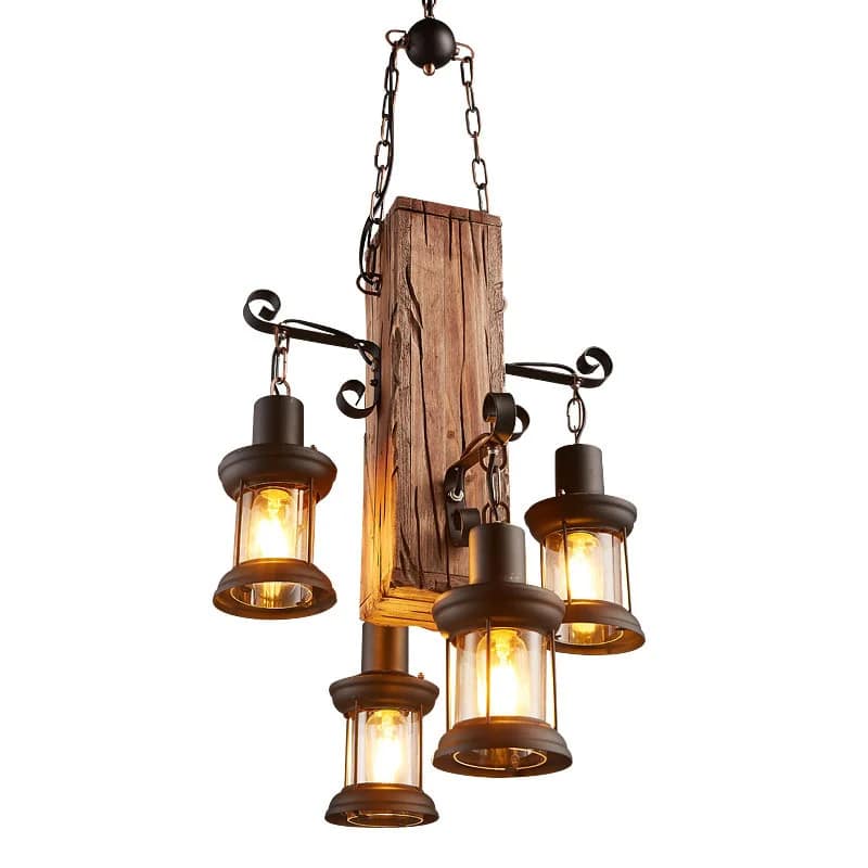 Suspension Bois Flotté de Style Vintage Industriel