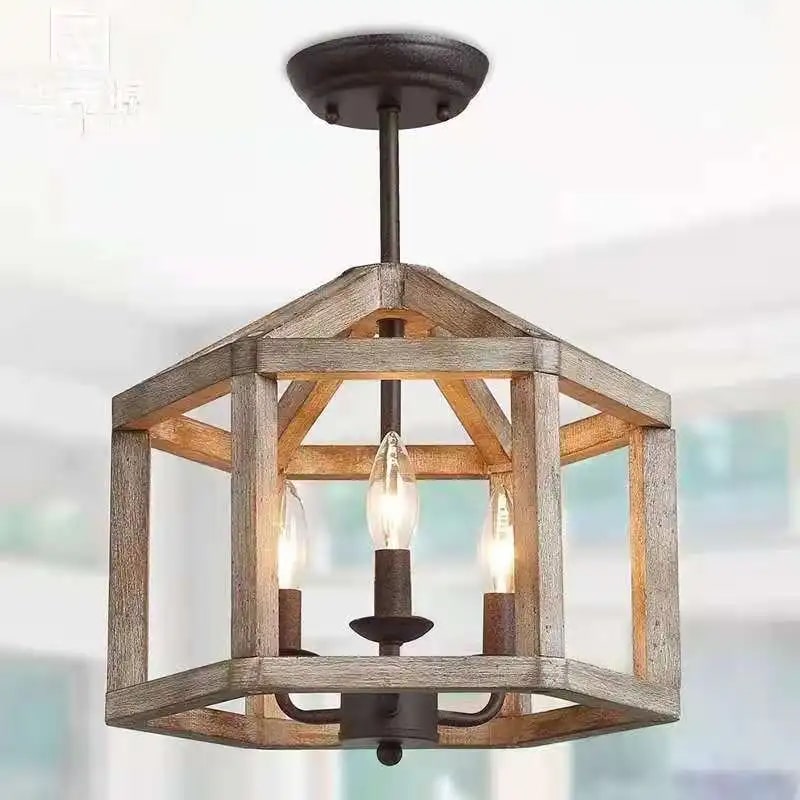 Suspension Bois Vintage au Design Américain