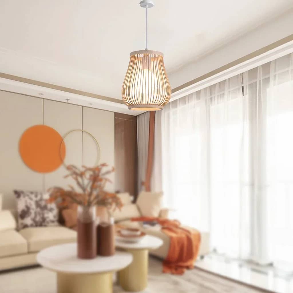 Suspension Effet Osier Style Chinois Fait à la Main