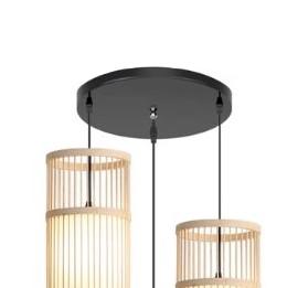 Suspension en rotin cylindrique