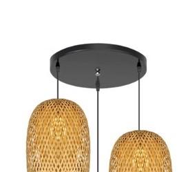 Suspension en rotin en forme d’olive