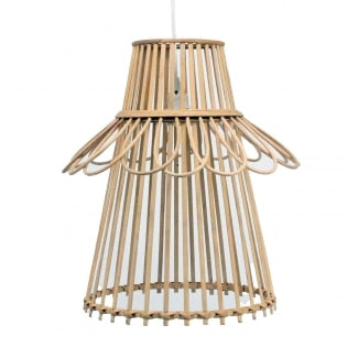 Suspension lumineuse en rotin naturel