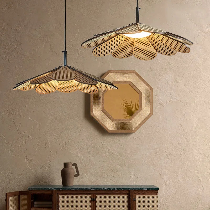 Suspension Pétale LED Beige de Style Coréen