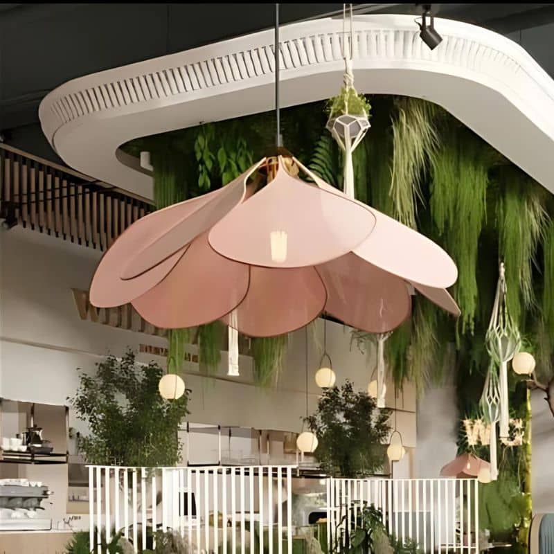 Suspension Pétale Design et Créative Effet Rotin