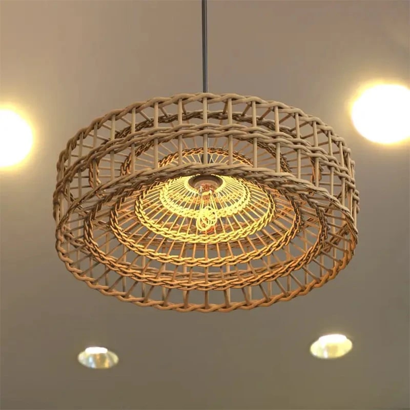 Suspension Rotin Design et Moderne