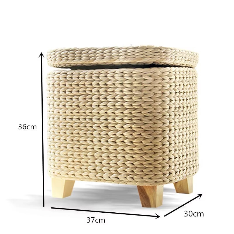 Tabouret Osier Minimaliste avec Rangement