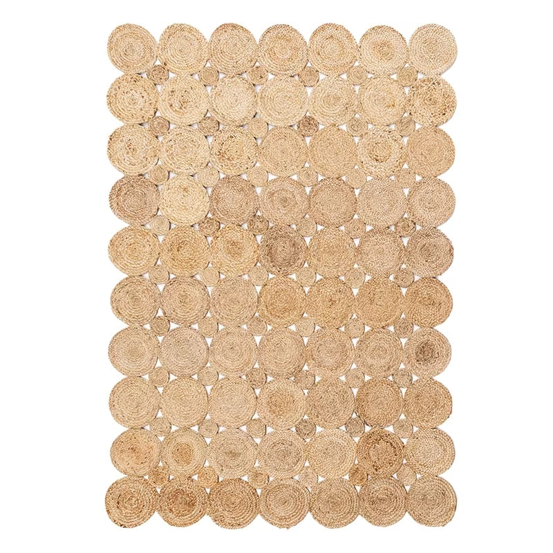 Tapis Effet Osier Artisanal de Grande Taille