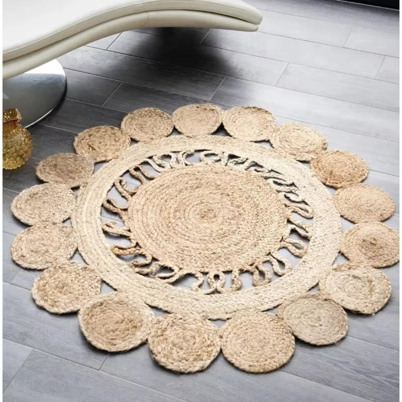 Tapis Effet Osier de Style Tibétain