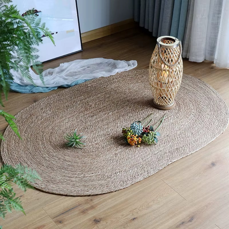 Tapis Osier Ovale et Artisanal