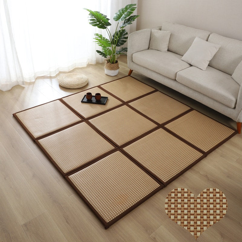Tapis pliant épais en rotin japonais