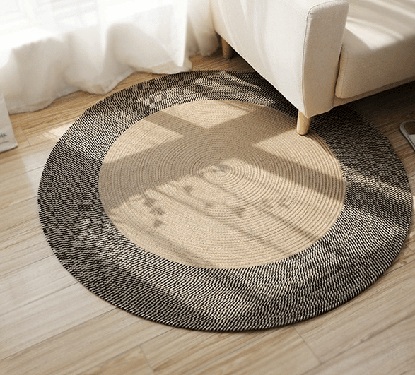 Tapis rond en Jute noir