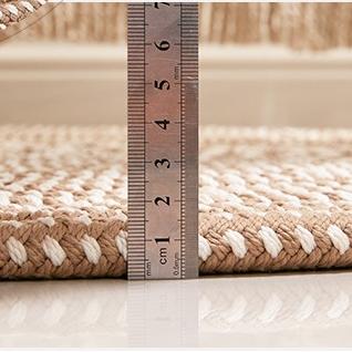 Tapis rond en rotin synthétique