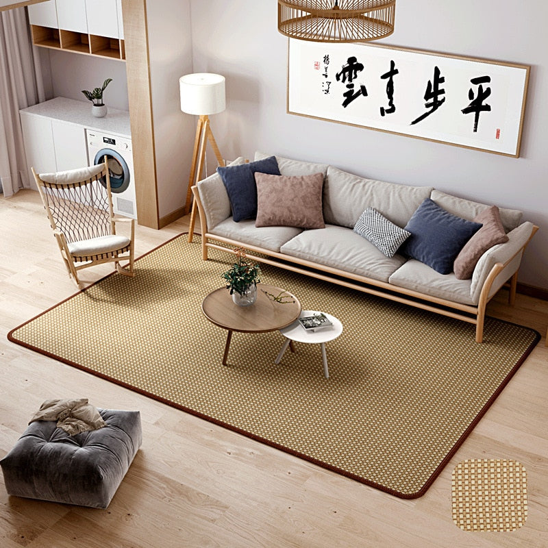 Tapis tatami japonais d’été en rotin épais et frais