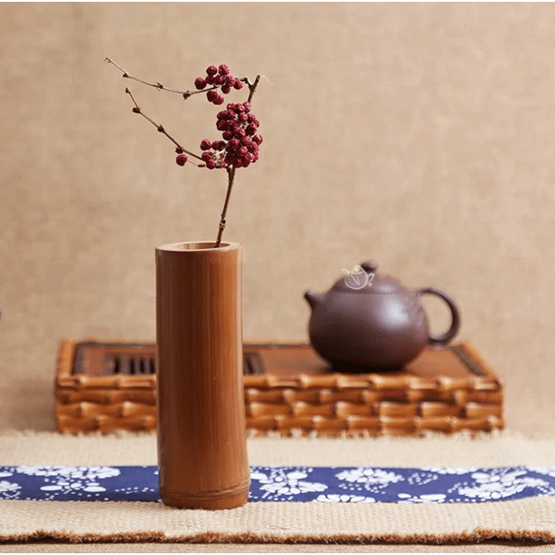 Vase en Bambou de Style Traditionnel Chinois