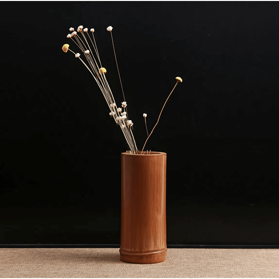 Vase en Bambou de Style Traditionnel Chinois