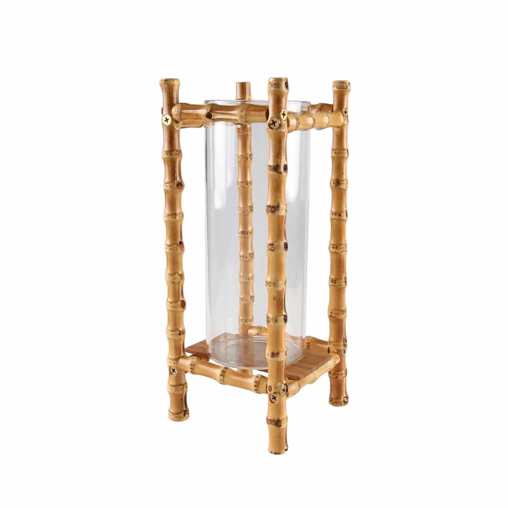 Vase en Bambou avec Tube en Verre