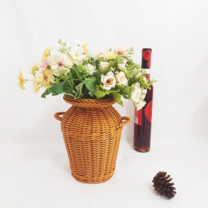 Vase d’art tissé en rotin à la mode