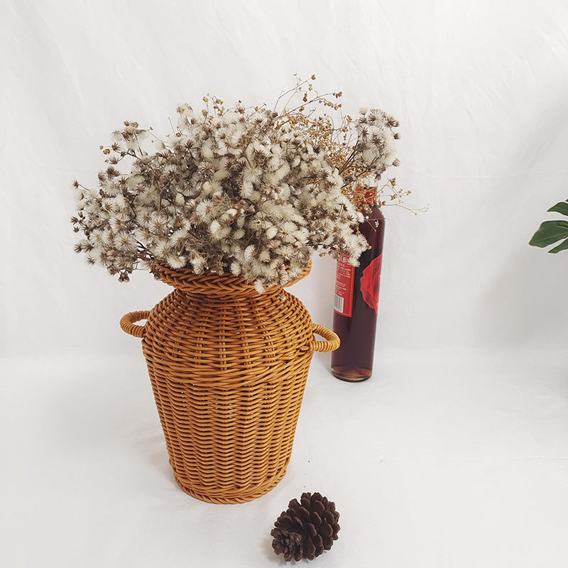 Vase d’art tissé en rotin à la mode