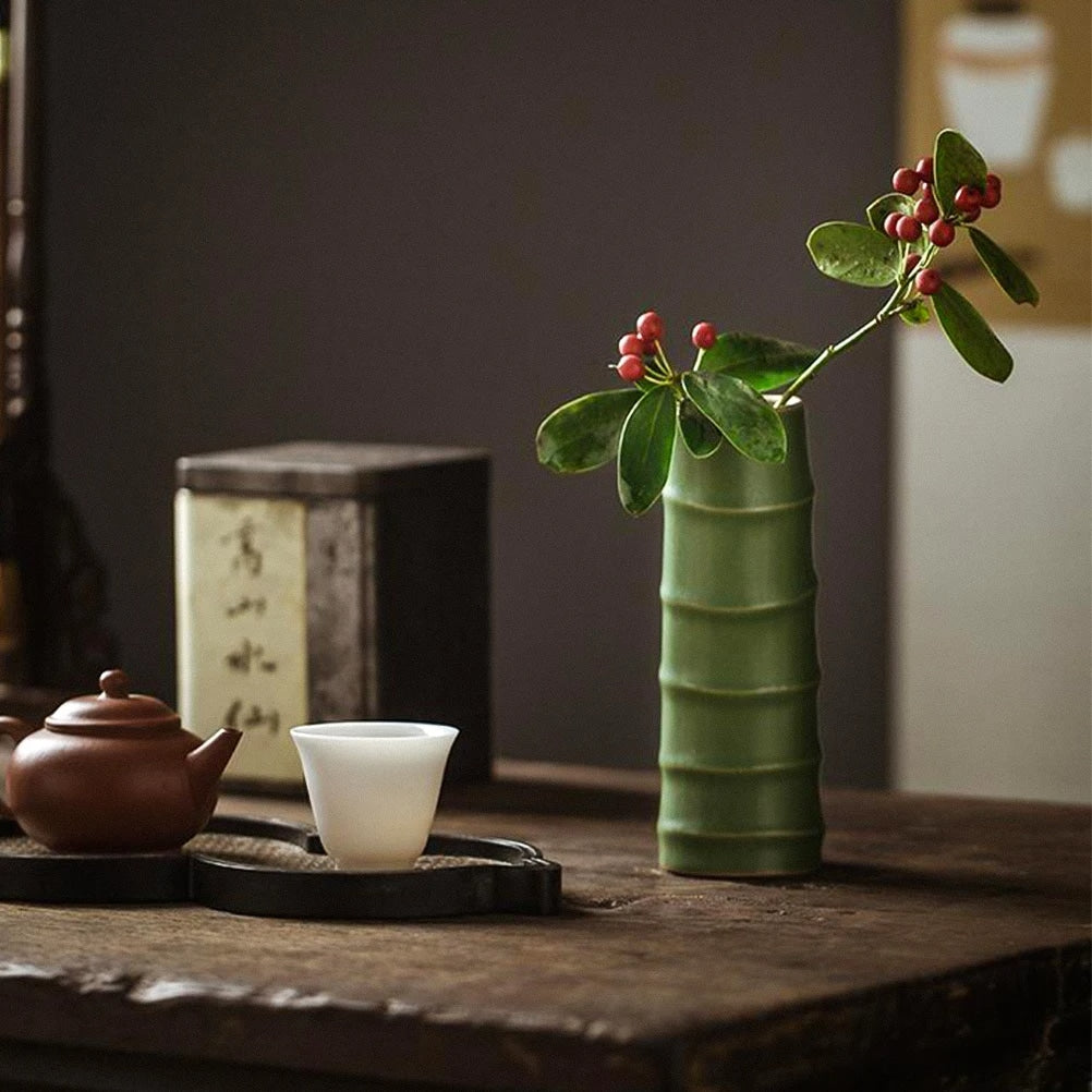 Vase Effet Bambou de Style Pastoral