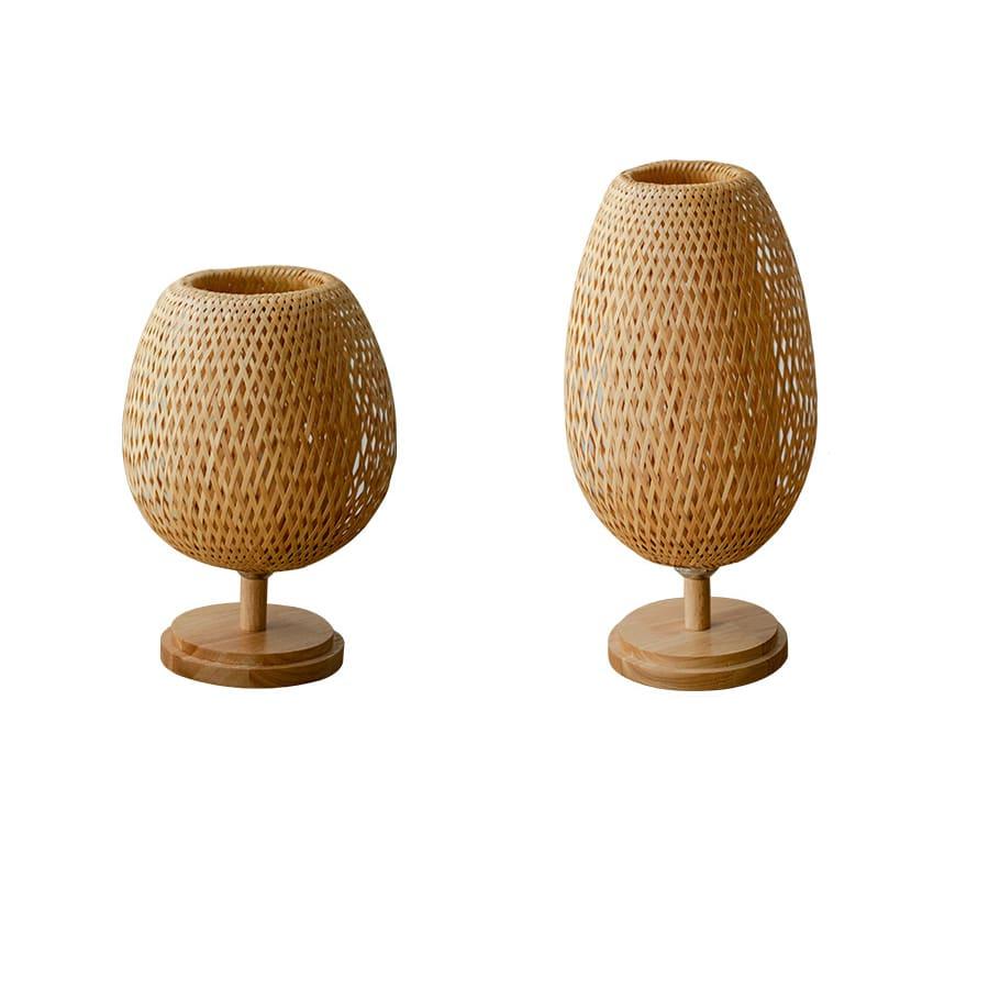 Lampe de Table en rotin tissé