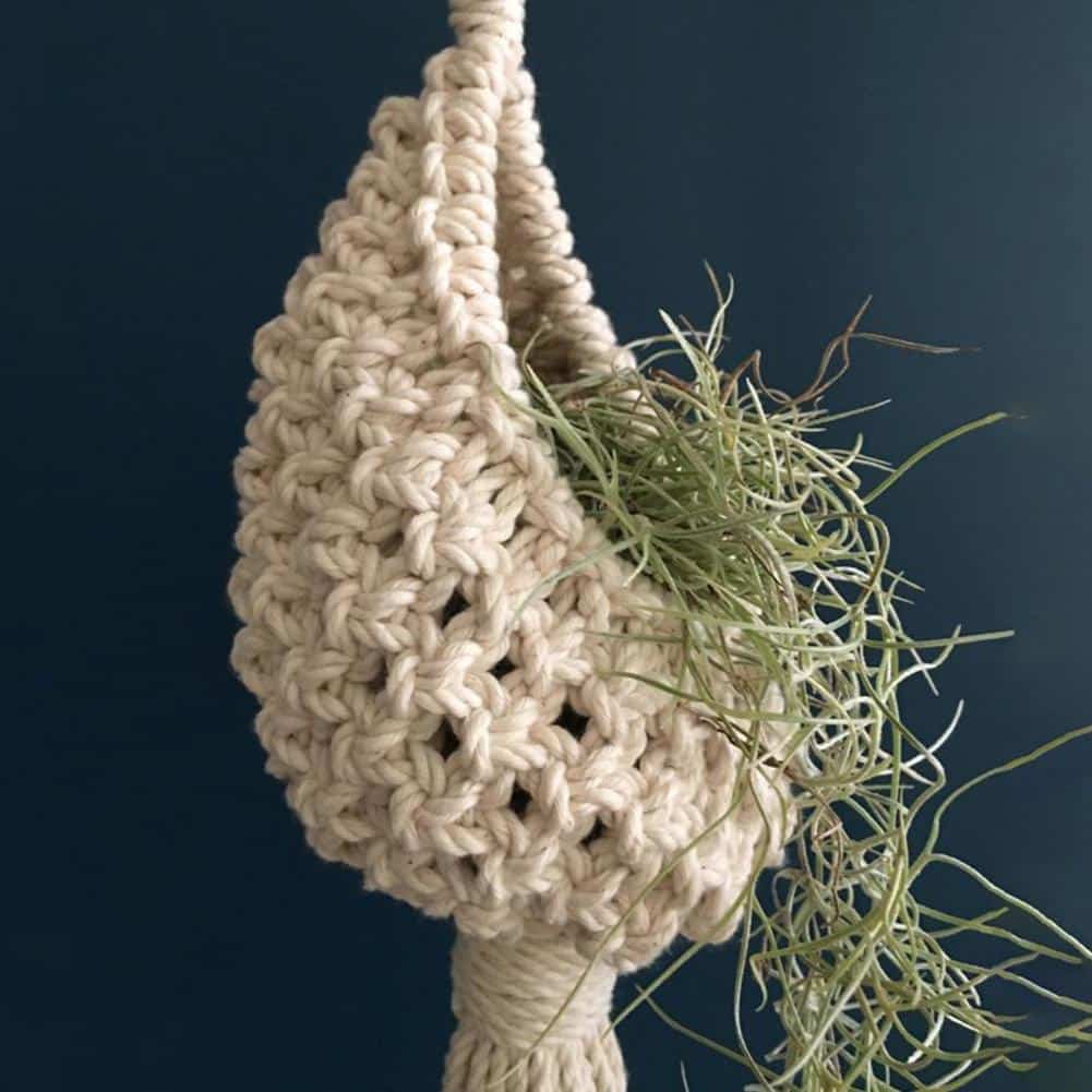 Panier pour fleurs en coton nordique suspendu