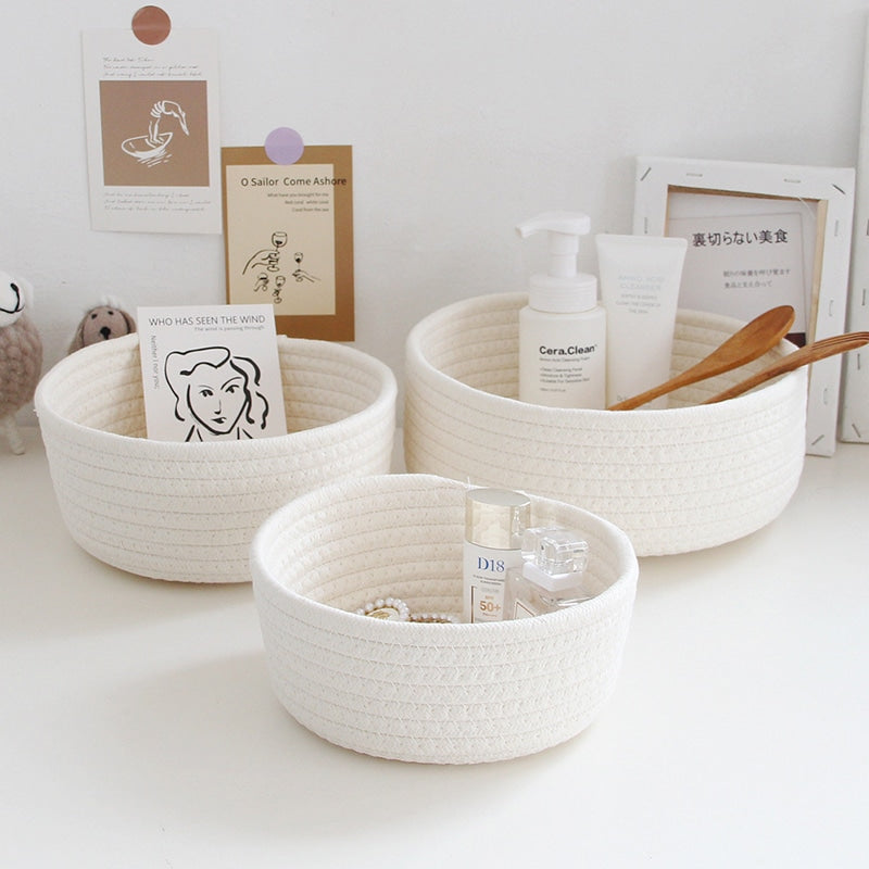 Paniers de Rangement Nordiques en Corde de Coton
