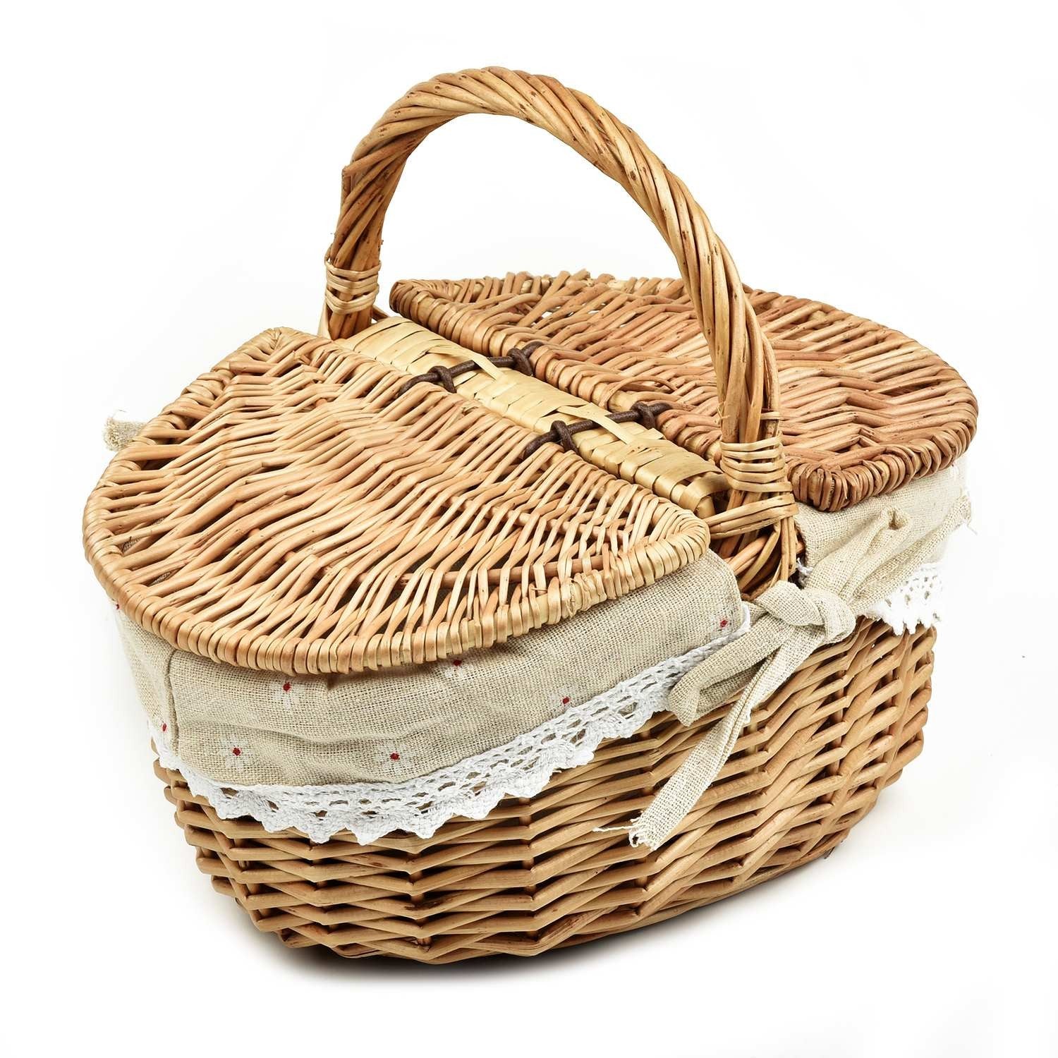 Panier en rotin tissé avec couvercle battant