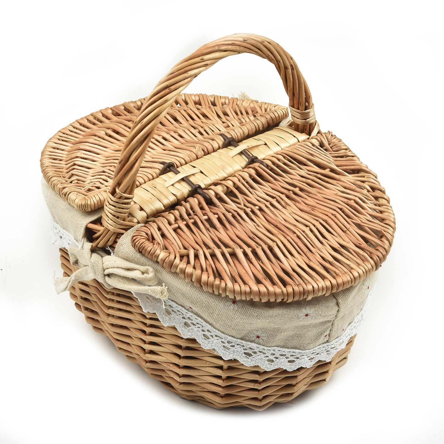 Panier en rotin tissé avec couvercle battant