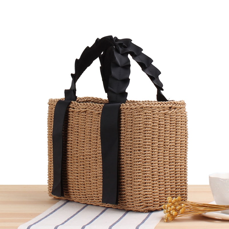 Sac à main d’été en paille tissée pour femmes