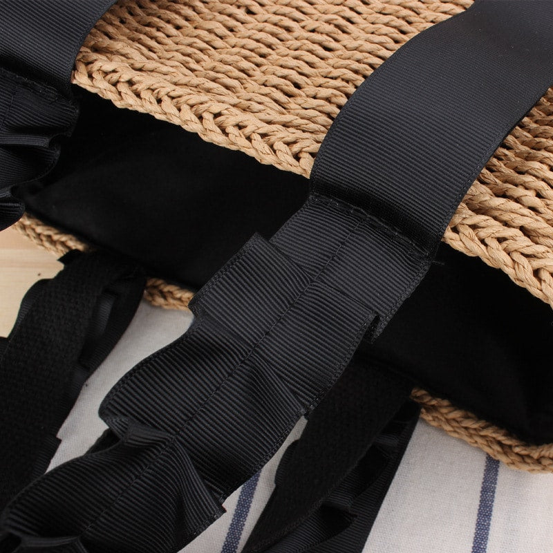 Sac à main d’été en paille tissée pour femmes