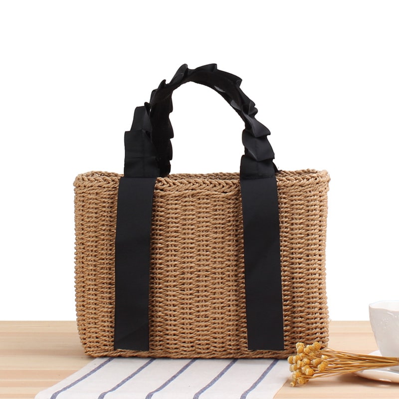 Sac à main d’été en paille tissée pour femmes