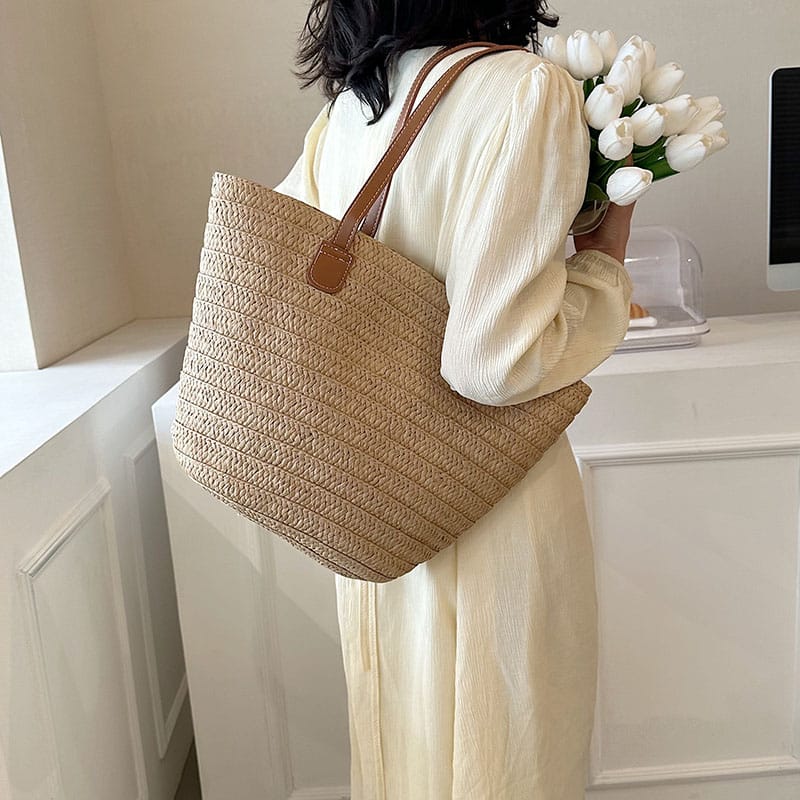 Sac tressé à grandes anses pour femmes