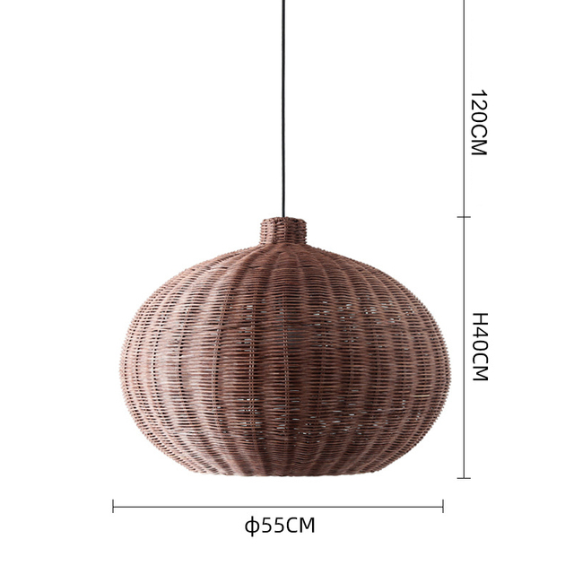 Suspension rotin tressé couleur terracotta set 3 | Trina