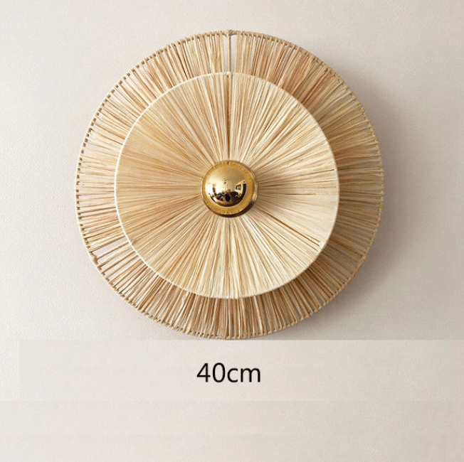 Applique murale LED en rotin style grande fleur