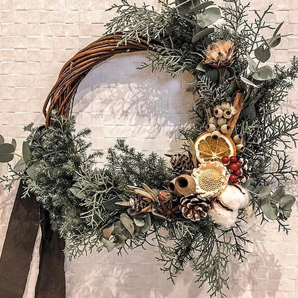 Couronne de Noël à décorer en osier brut