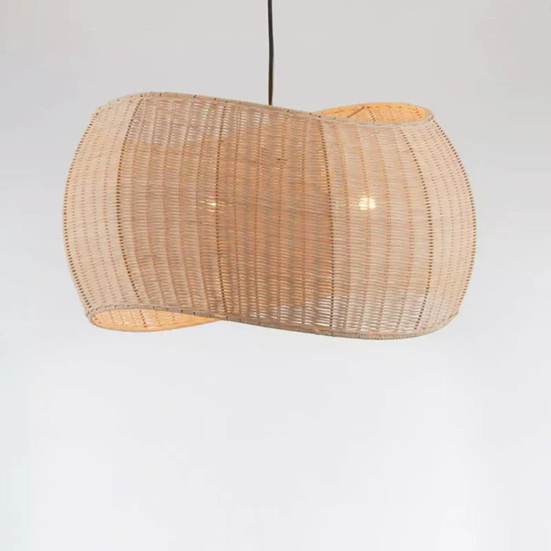 Suspension rotin forme nœud tressé naturel | Nowa