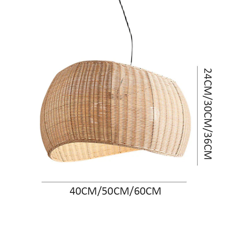 Suspension rotin forme nœud tressé naturel | Nowa