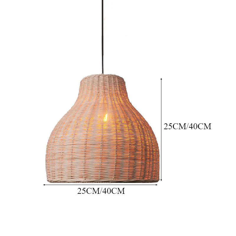 Suspension rotin forme urne tressée naturel | Vorna