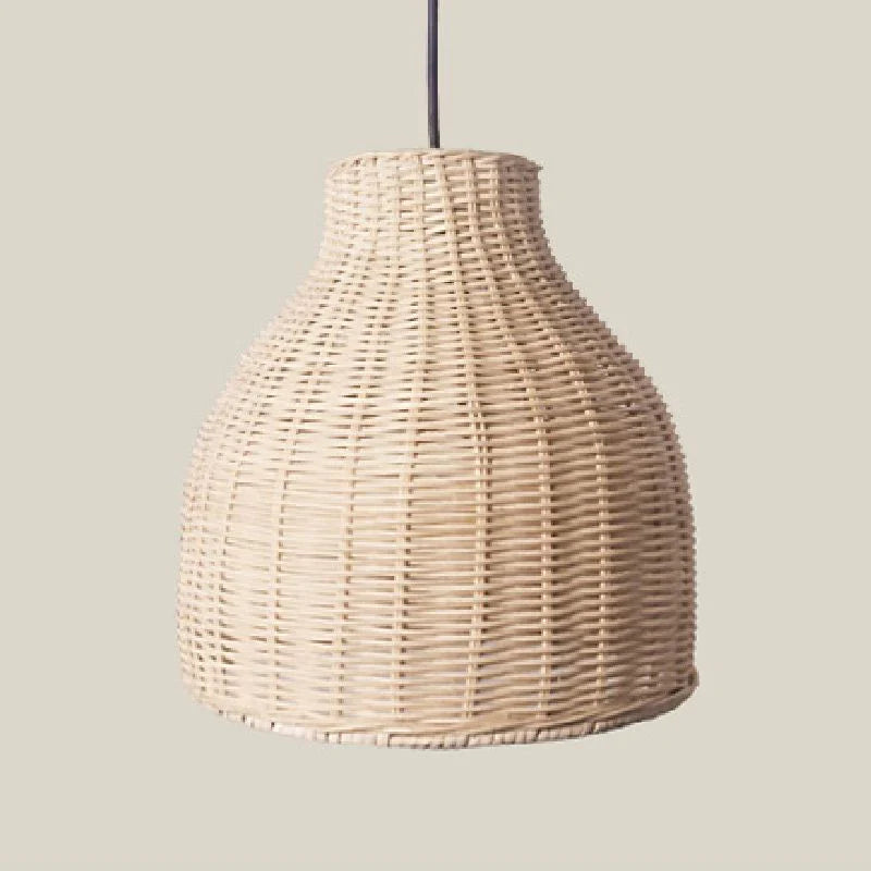 Suspension rotin forme urne tressée naturel | Vorna