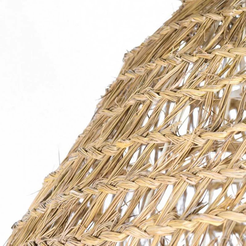 Suspension raphia forme cloche frangée naturel | Salia